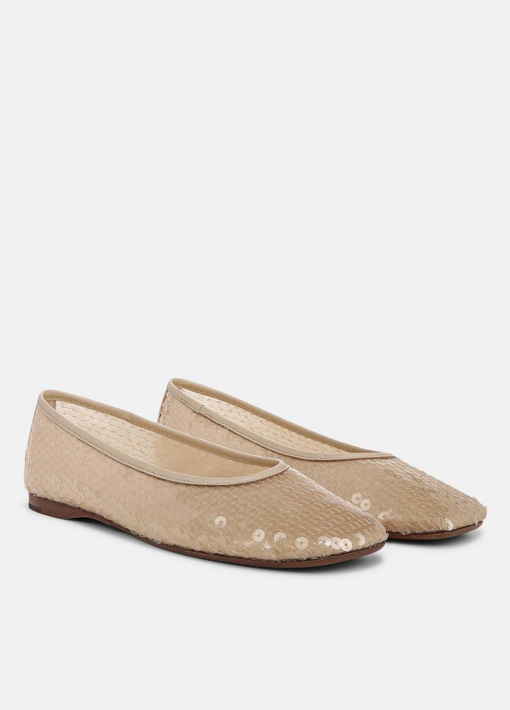 Womens Leah Sequin Flat, Birch Sand, Size 11 Vince Product Image