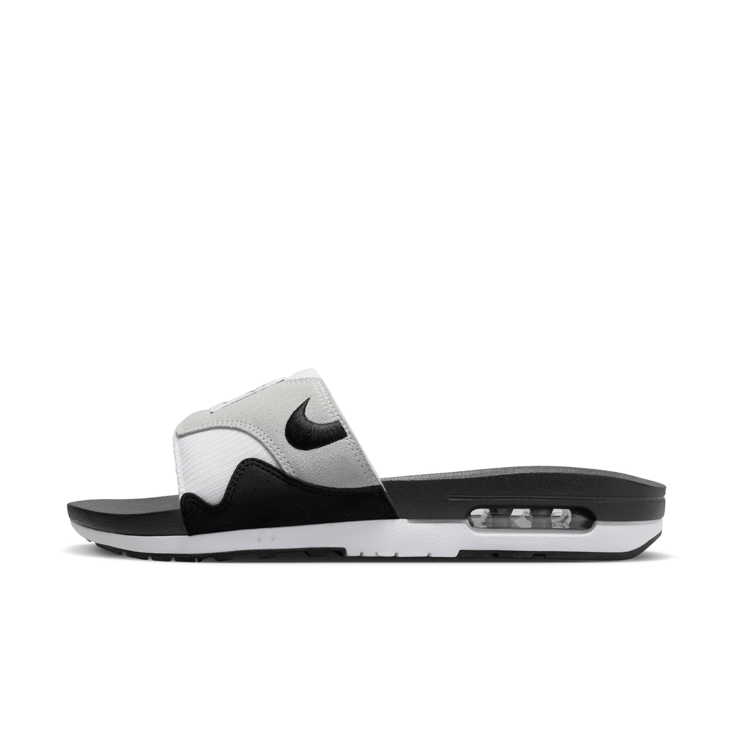 Men's Air Max 1 Slide Sandals In White/light Neutral Grey/black Product Image