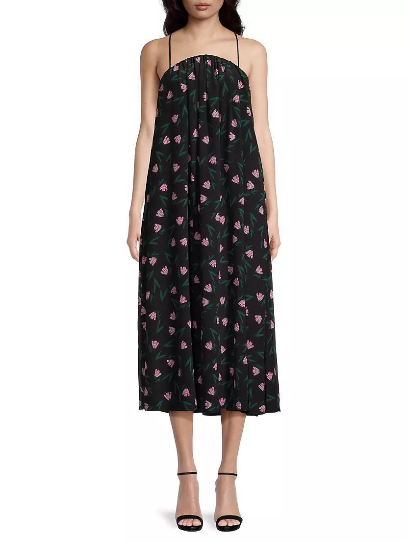 Floral Silk Jersey Midi Dress Product Image