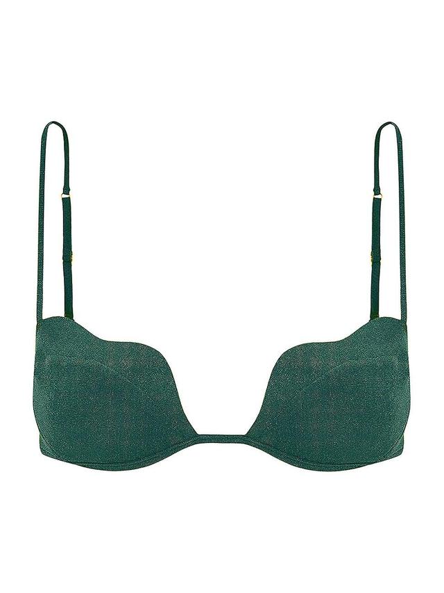 Womens Solid Lou Shimmer Bikini Top Product Image