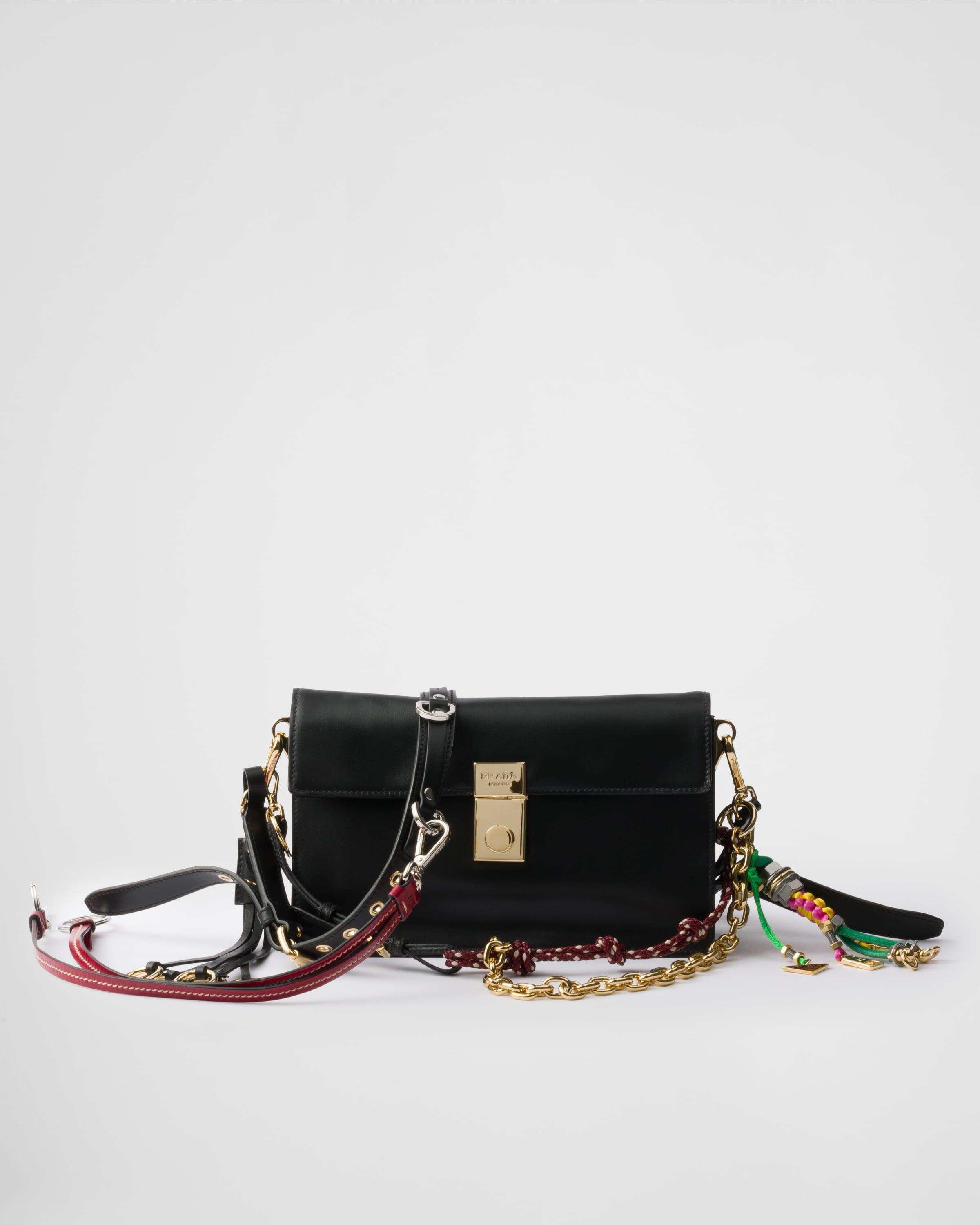 Prada Soft Sound small leather shoulder bag with charms Product Image