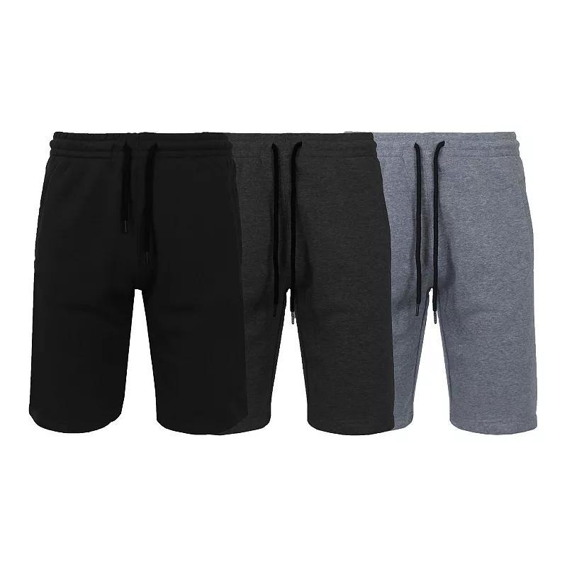 Mens Classic 11 Jogger Lounge Shorts 3-Pack Black Grey Gray Product Image