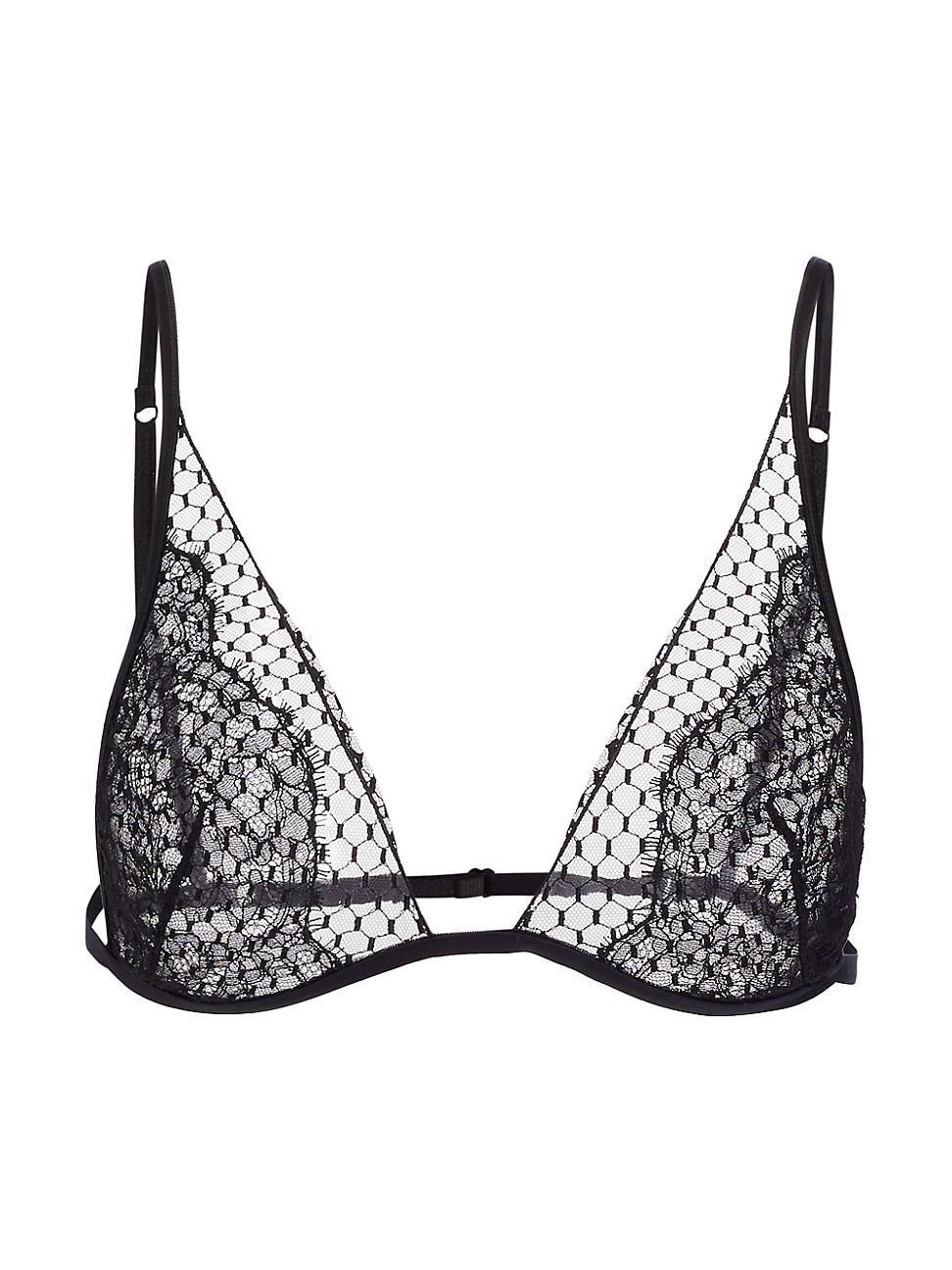 La Perla Honeycomb Shadows Wireless Triangle Bra (Onyx) Women's Lingerie Product Image