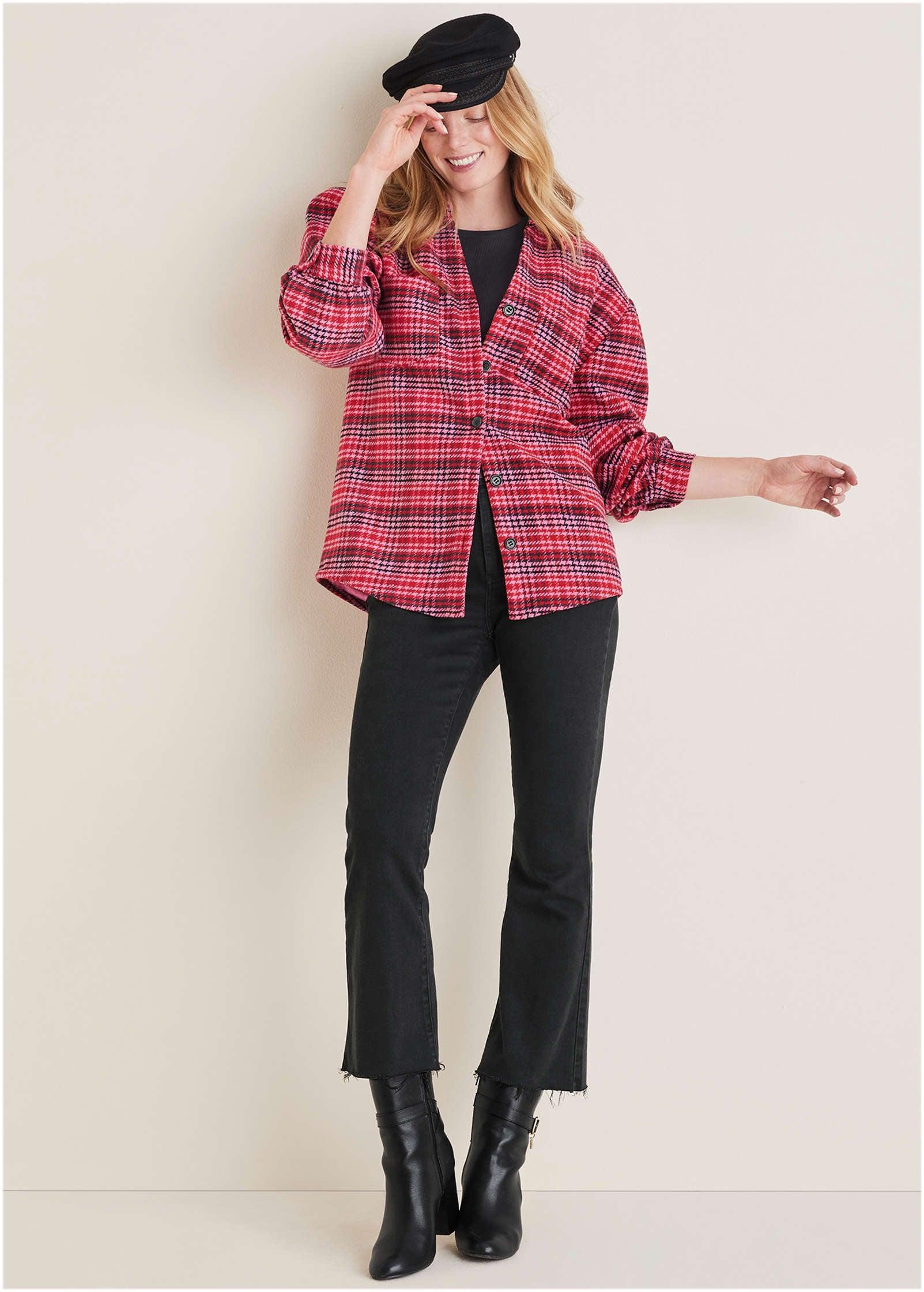 Plaid Shacket - Red Multi Product Image