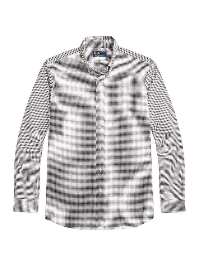 Mens Micro Plaid Cotton Button-Down Shirt Product Image