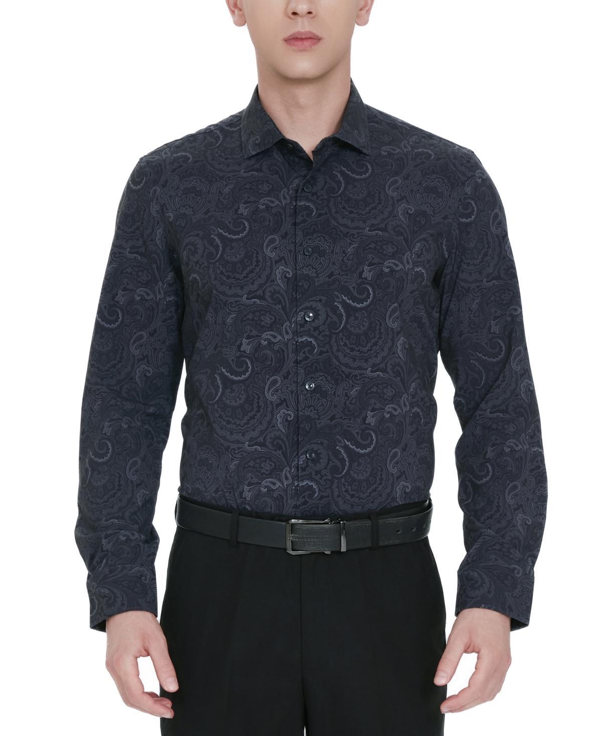 Tallia Mens Slim-Fit Paisley Dress Shirt Product Image