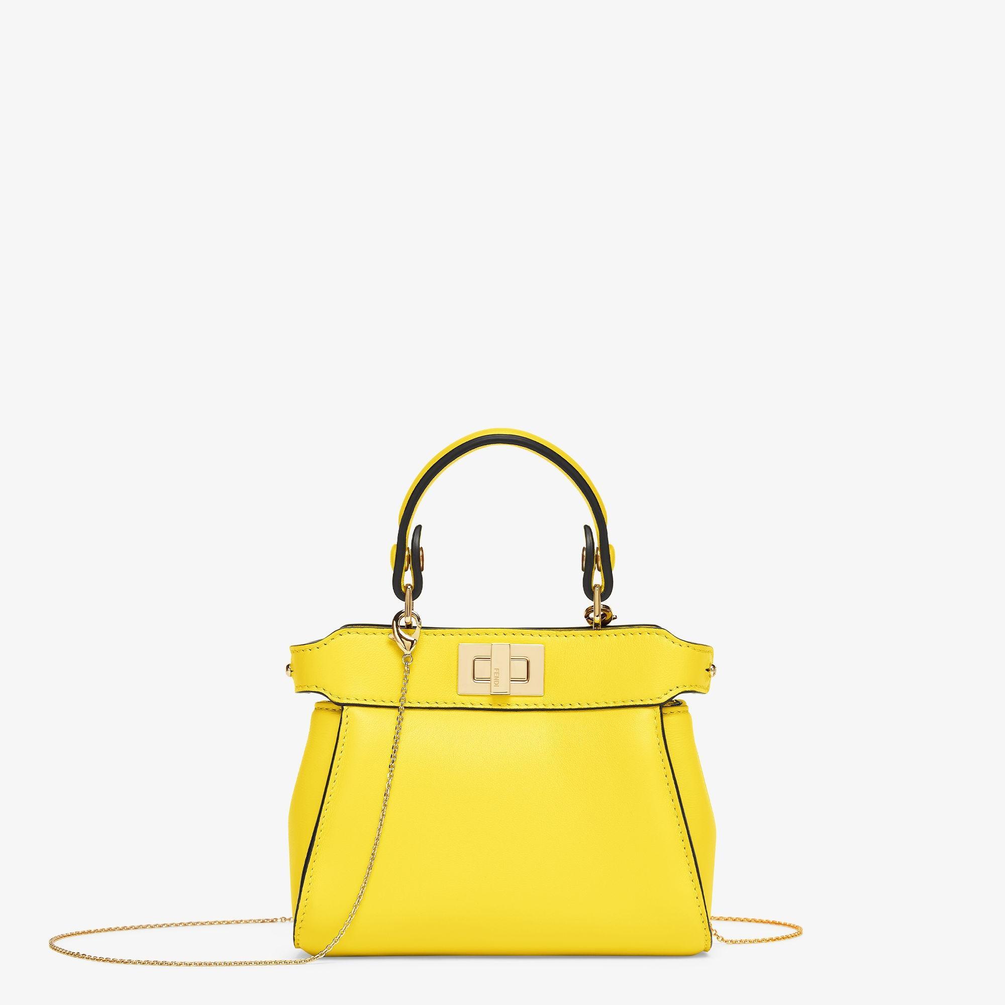 Nano PeekabooYellow nappa leather miniature bag Product Image