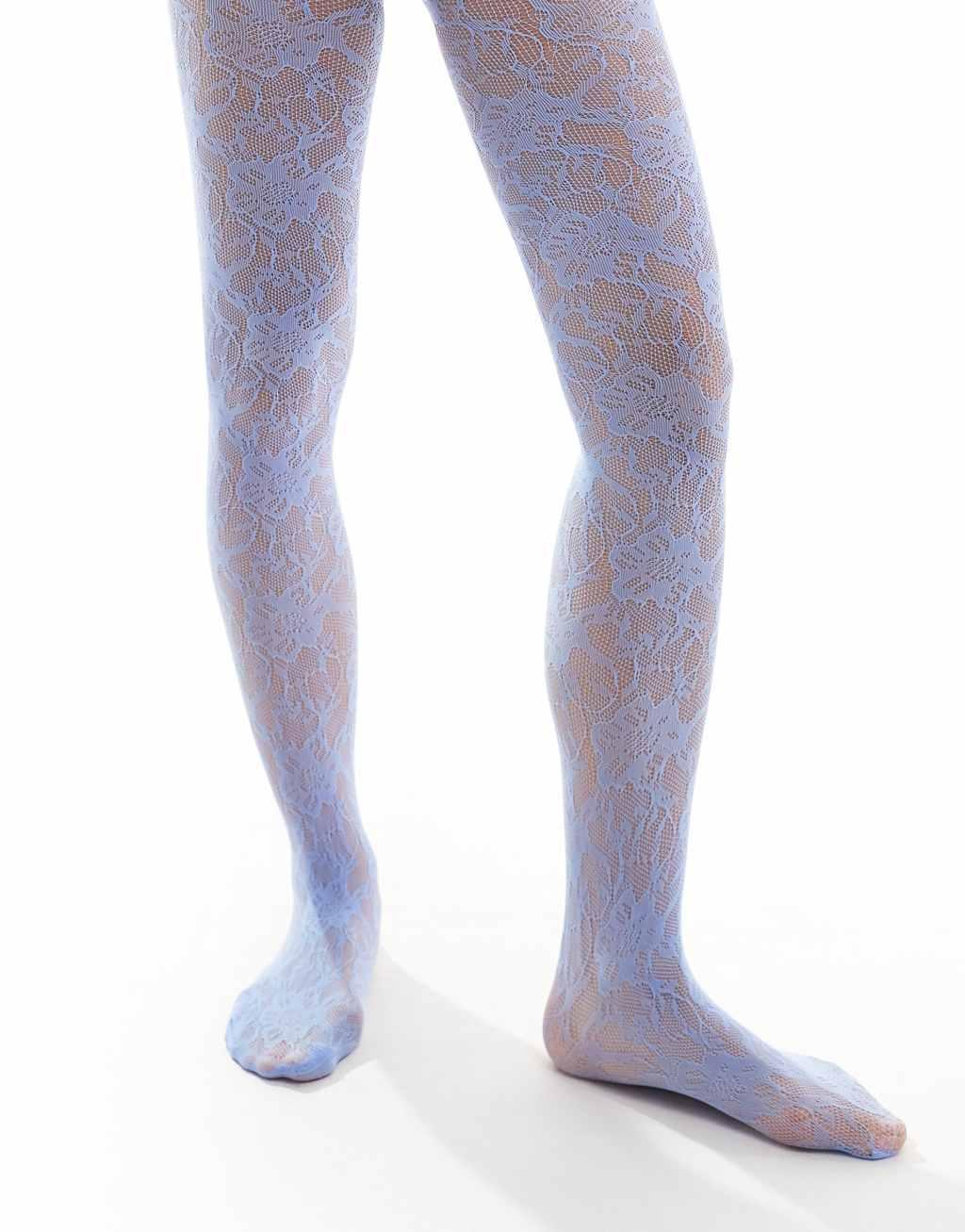 Glamorous lace tights in blue  Product Image