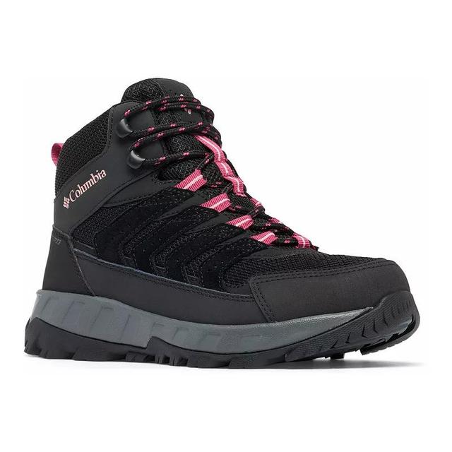 Columbia Strata Womens Waterproof Trail Shoes Black Pink Rose Product Image