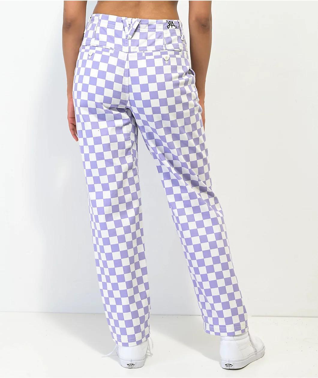 Vans Armanto II Purple & White Checkered Skate Pants Product Image