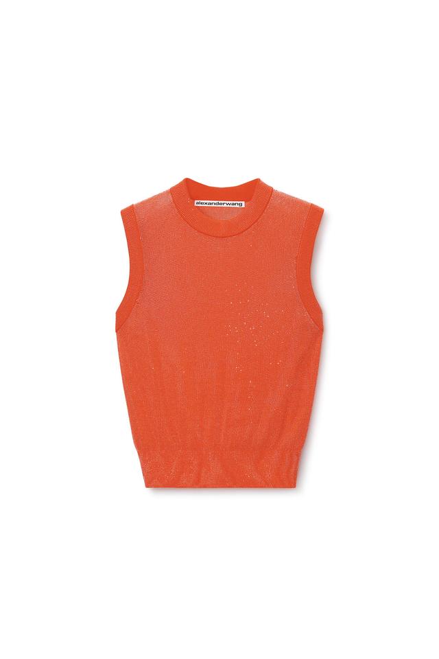 Mockneck Tank In Clear Bead Hotfix Product Image