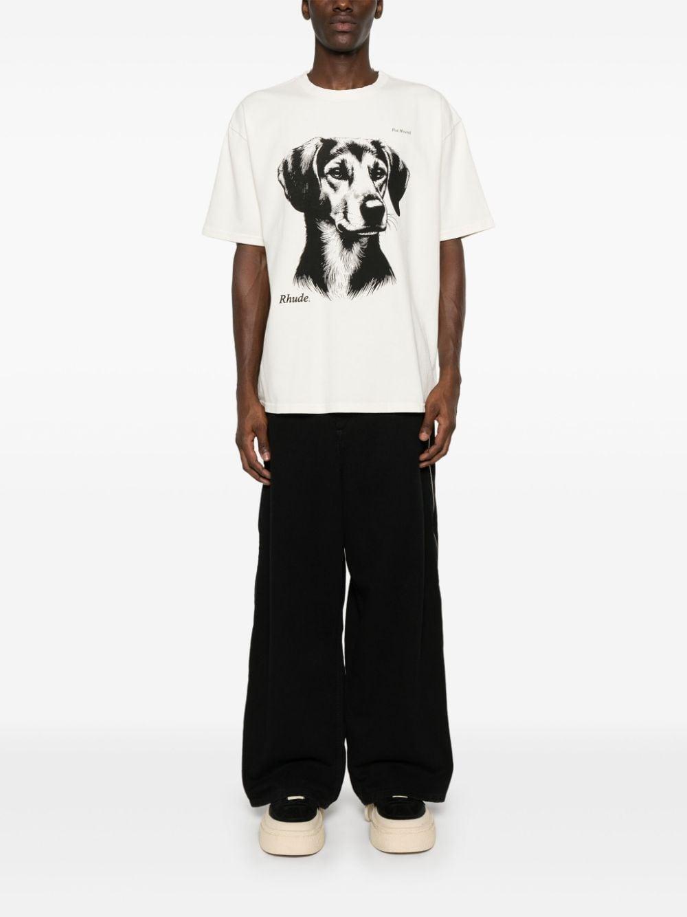 RHUDE Fox Hound Tee In White Product Image