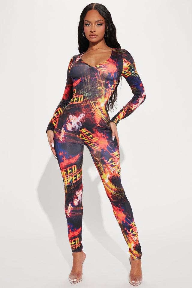 Need Speed Printed Jumpsuit - Black/combo Product Image