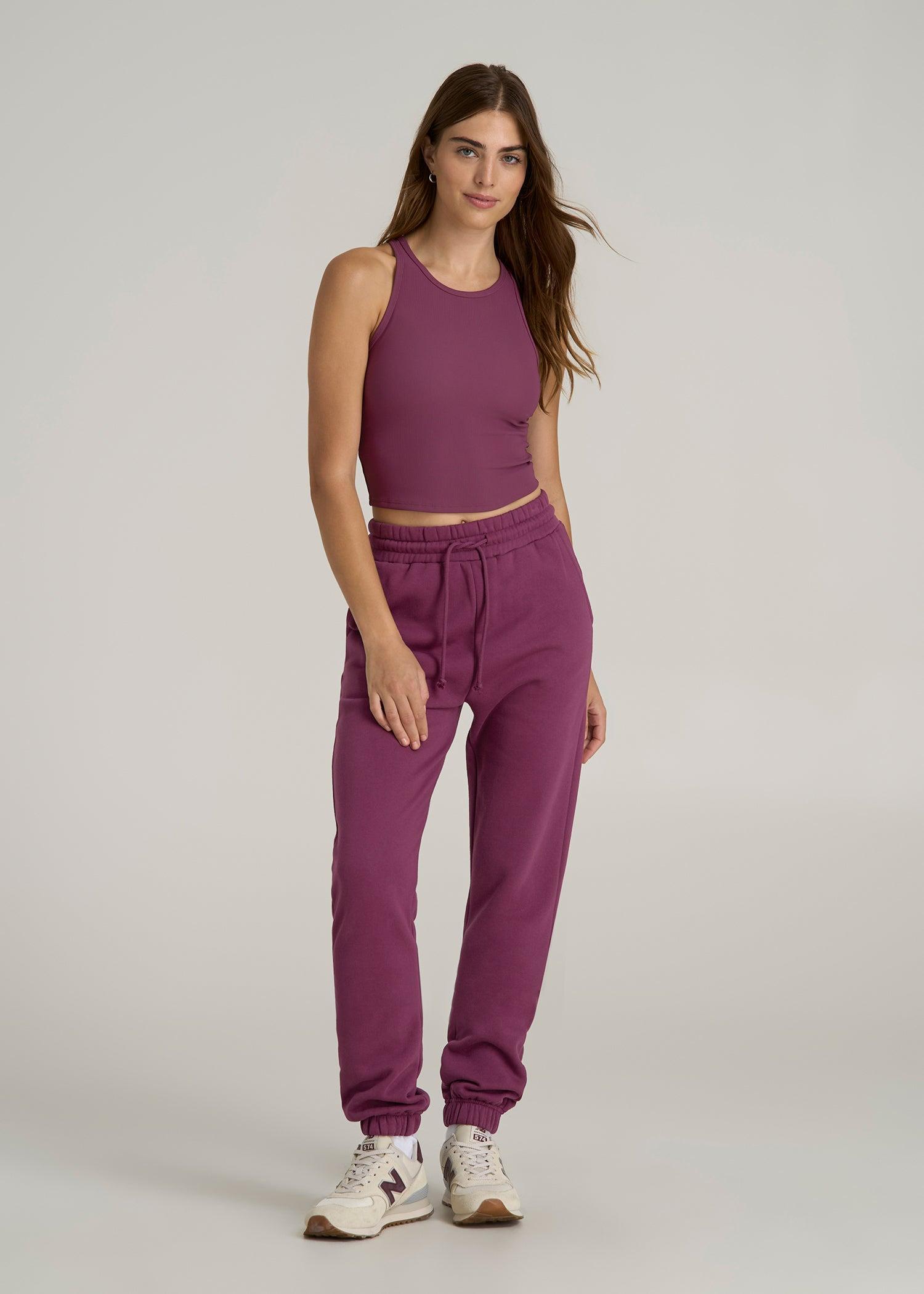 Cropped Ribbed Tank Top for Tall Women in Purple Gumdrop Product Image