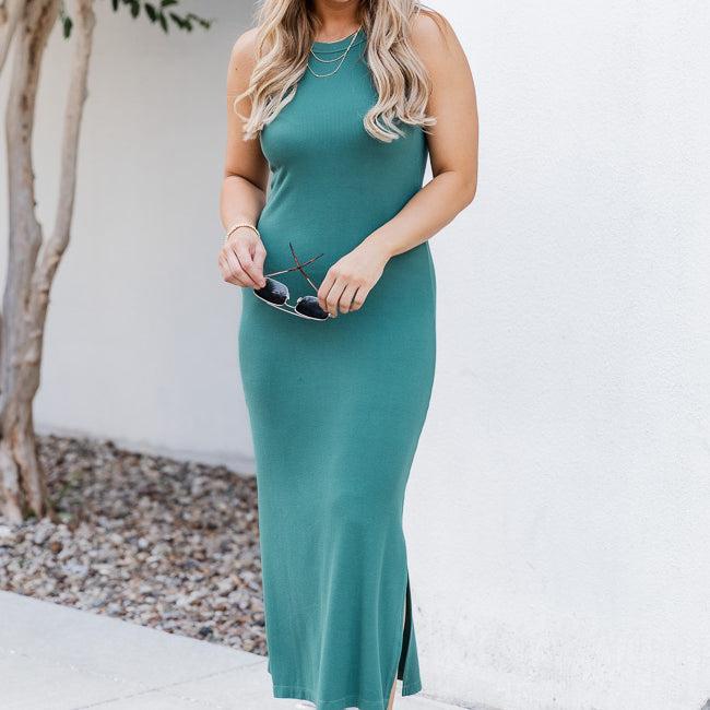 A New Start Teal Midi Dress FINAL SALE Product Image