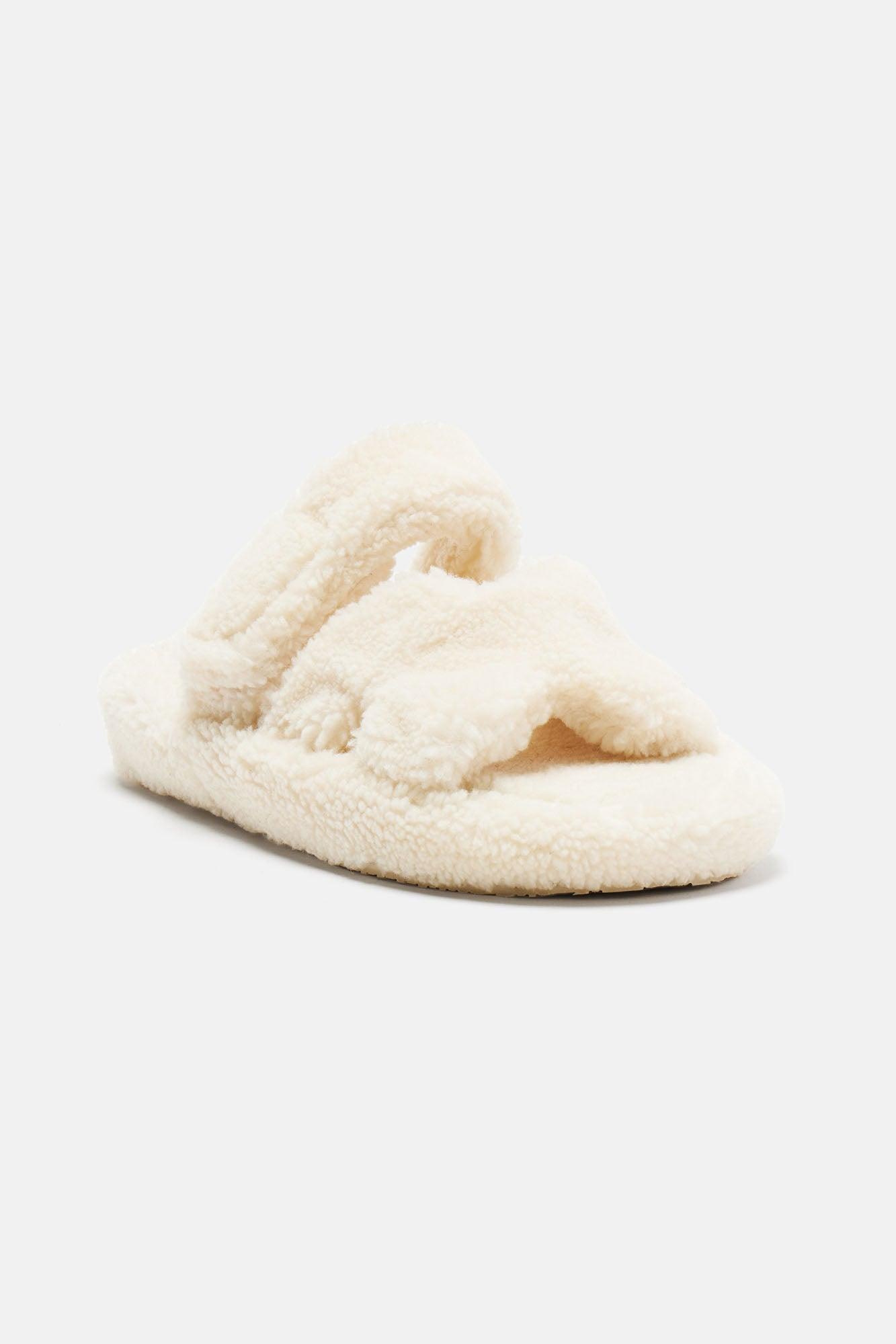 Isabelle Sherpa Slippers - Beige Product Image