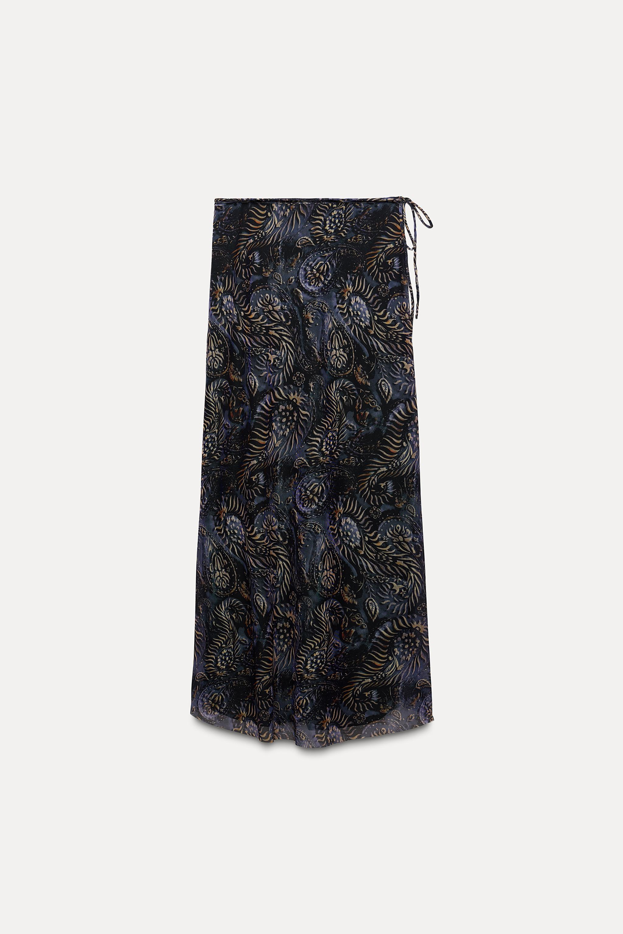 PRINTED TULLE MIDI SKIRT Product Image