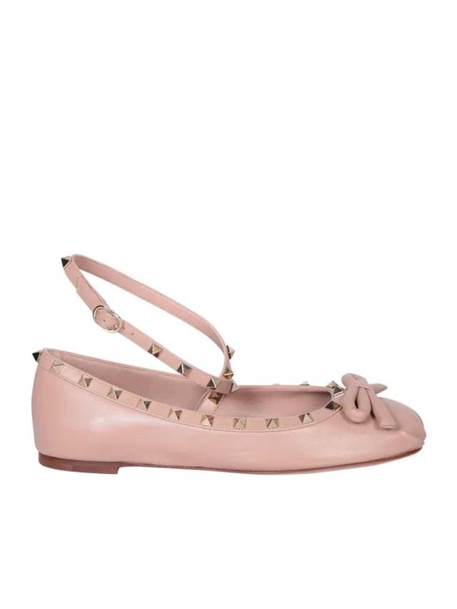 VALENTINO GARAVANI Rockstud Pink Ballerine Product Image