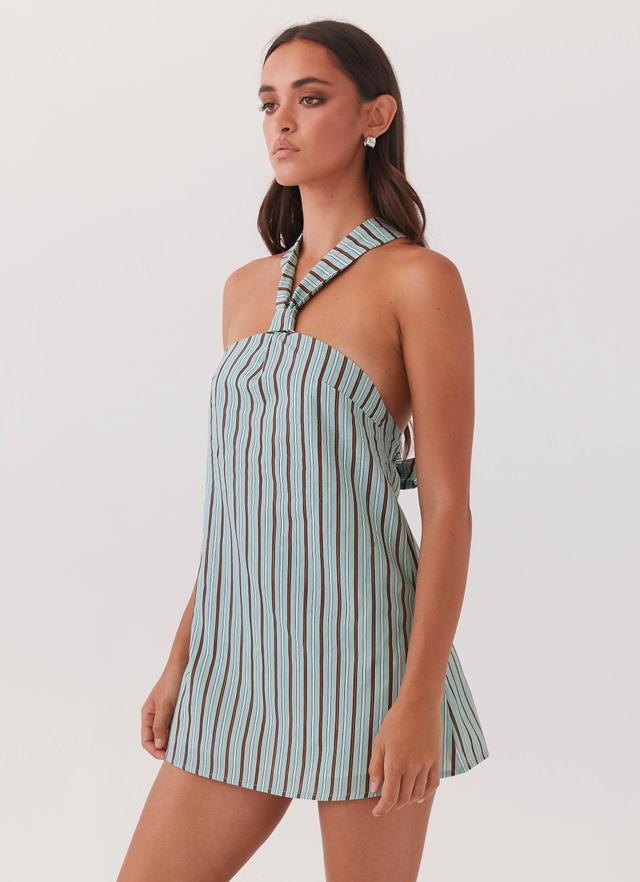 Keira Linen Mini Dress - Coastal Stripe Product Image