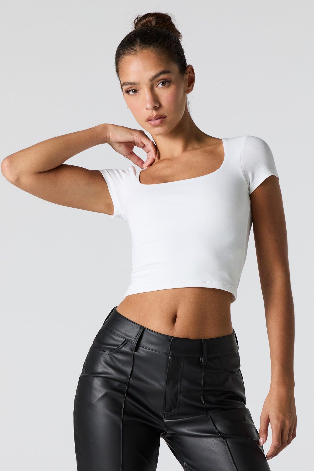 Contour Square Neck Cropped T-Shirt Female Product Image