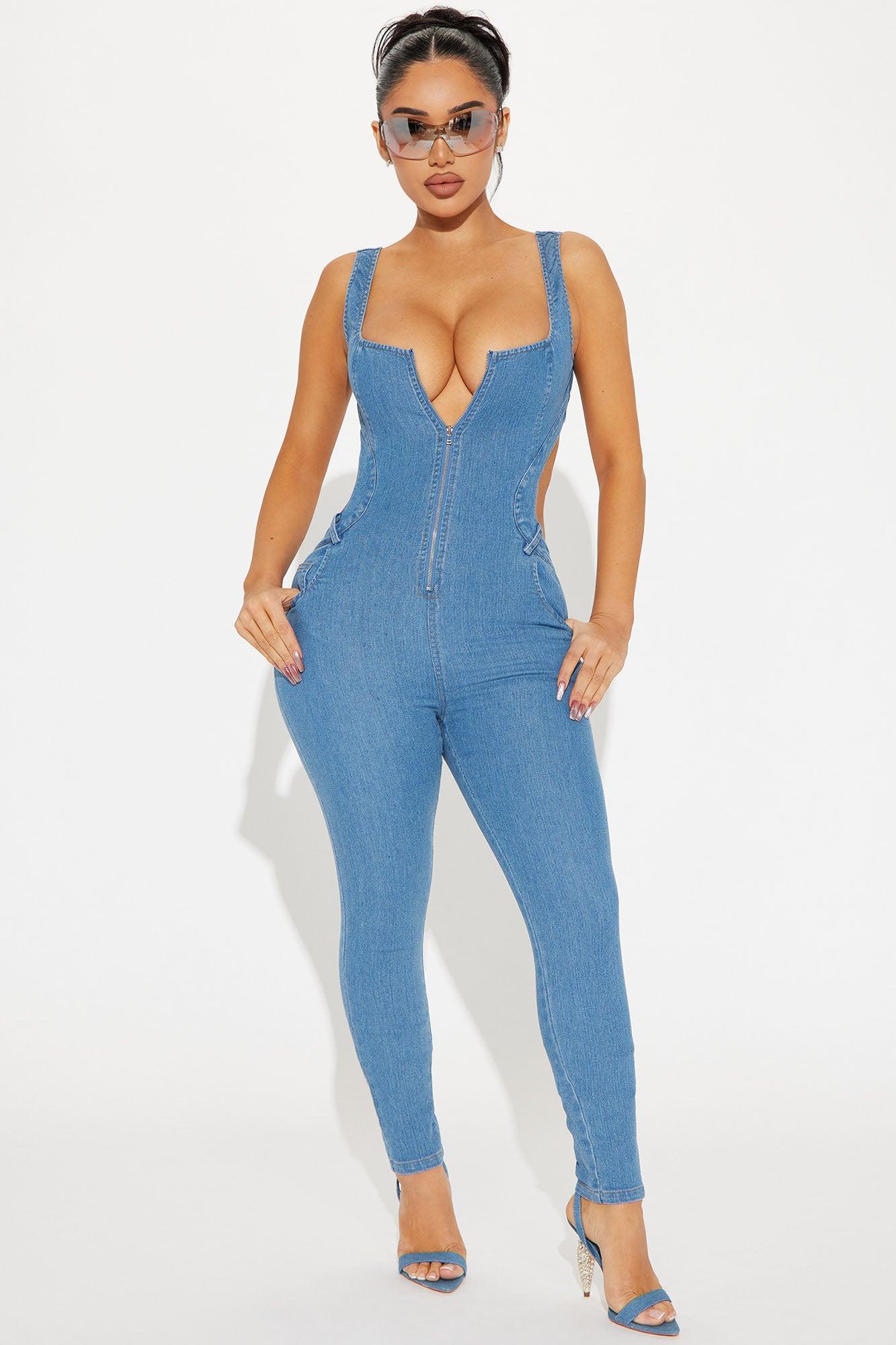 Karli Denim Jumpsuit - Medium Wash Product Image