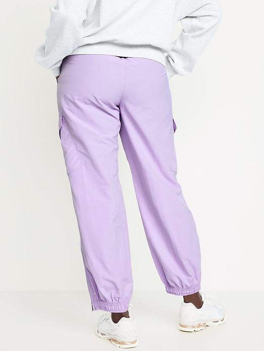 High-Waisted Ankle-Zip Cargo Joggers Product Image