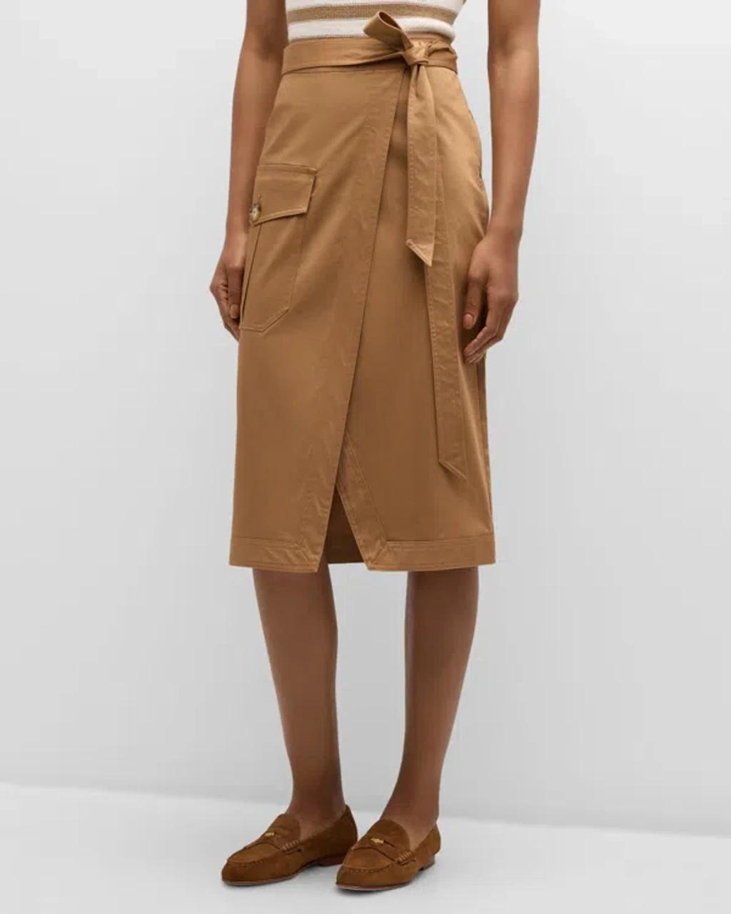 VERONICA BEARD Madeline Wrap Skirt In Acorn Product Image