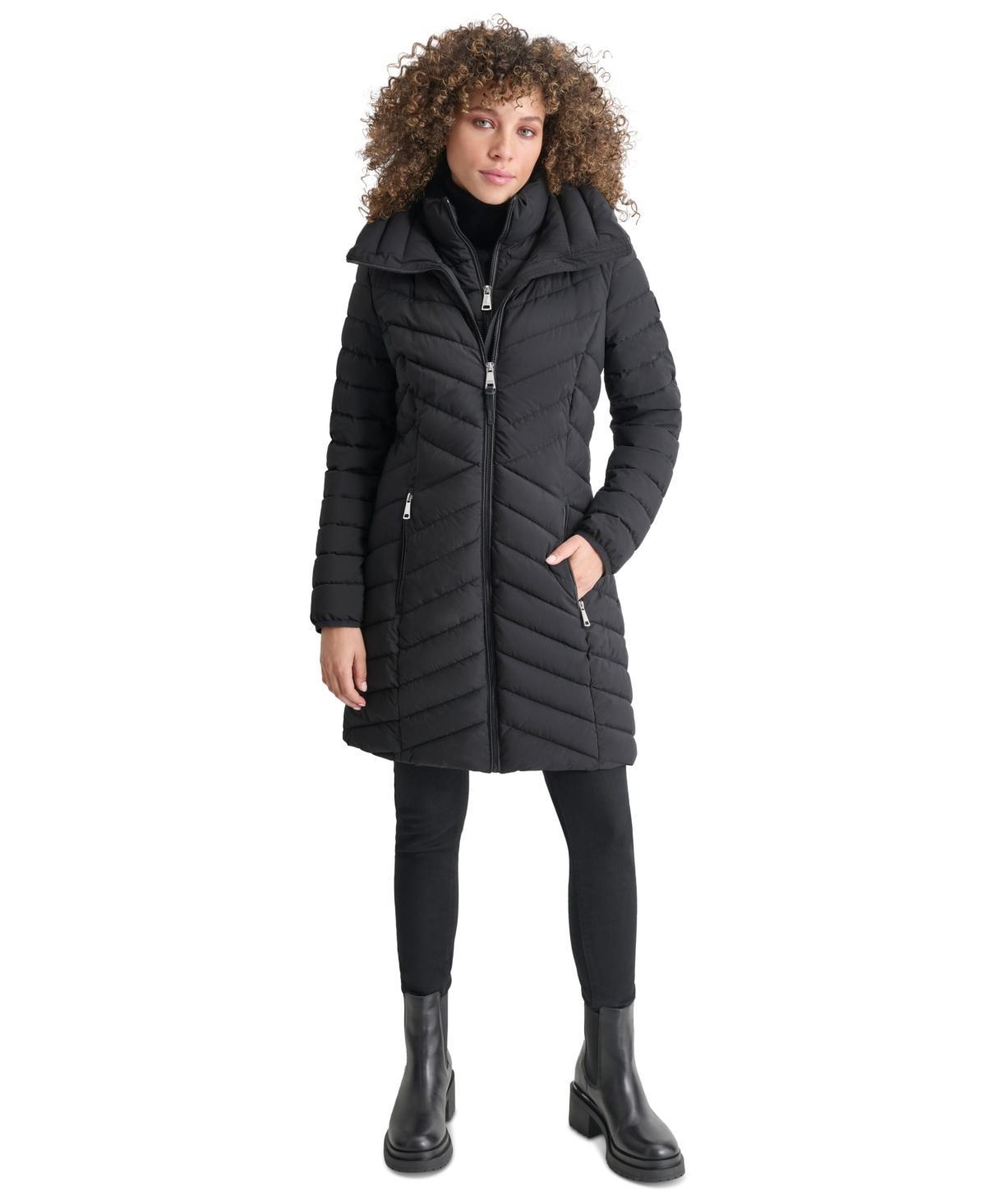 Dkny Womens Bibbed Packable Puffer Coat Product Image