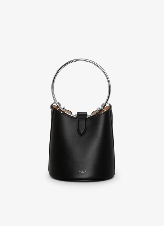 Black RING MEDIUM BUCKET BAG IN CALFSKIN Product Image