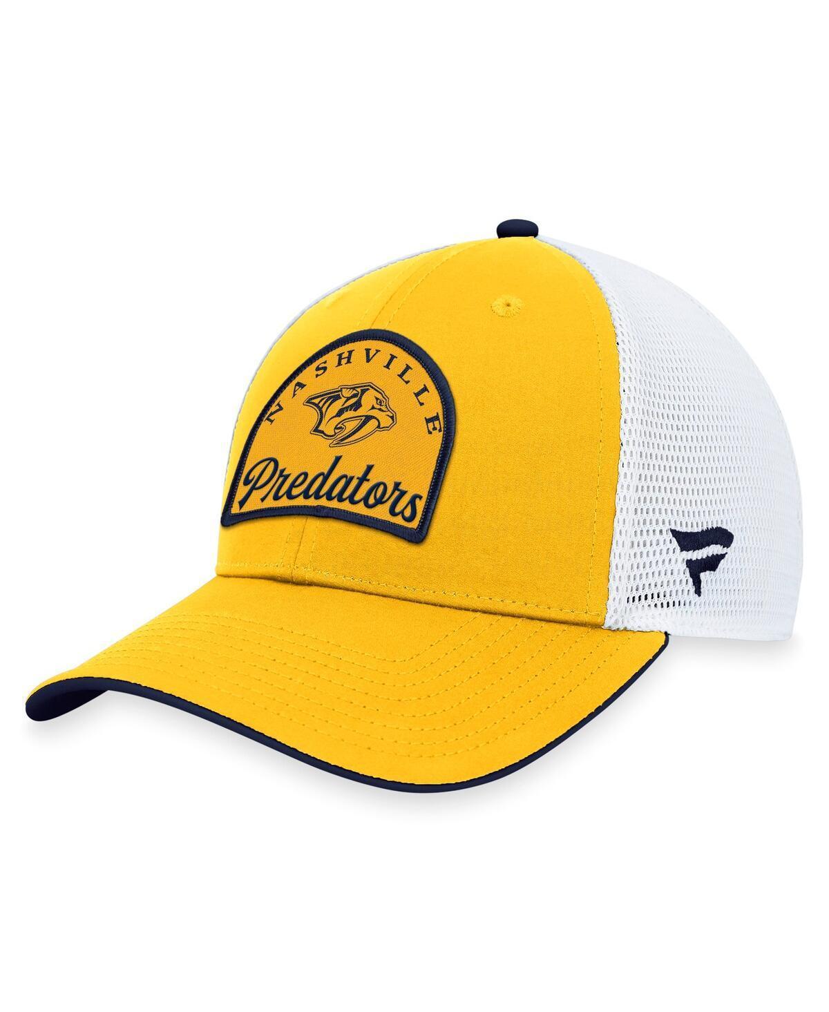 Mens Fanatics Branded Gold/White Nashville Predators Fundamental Adjustable Hat Product Image