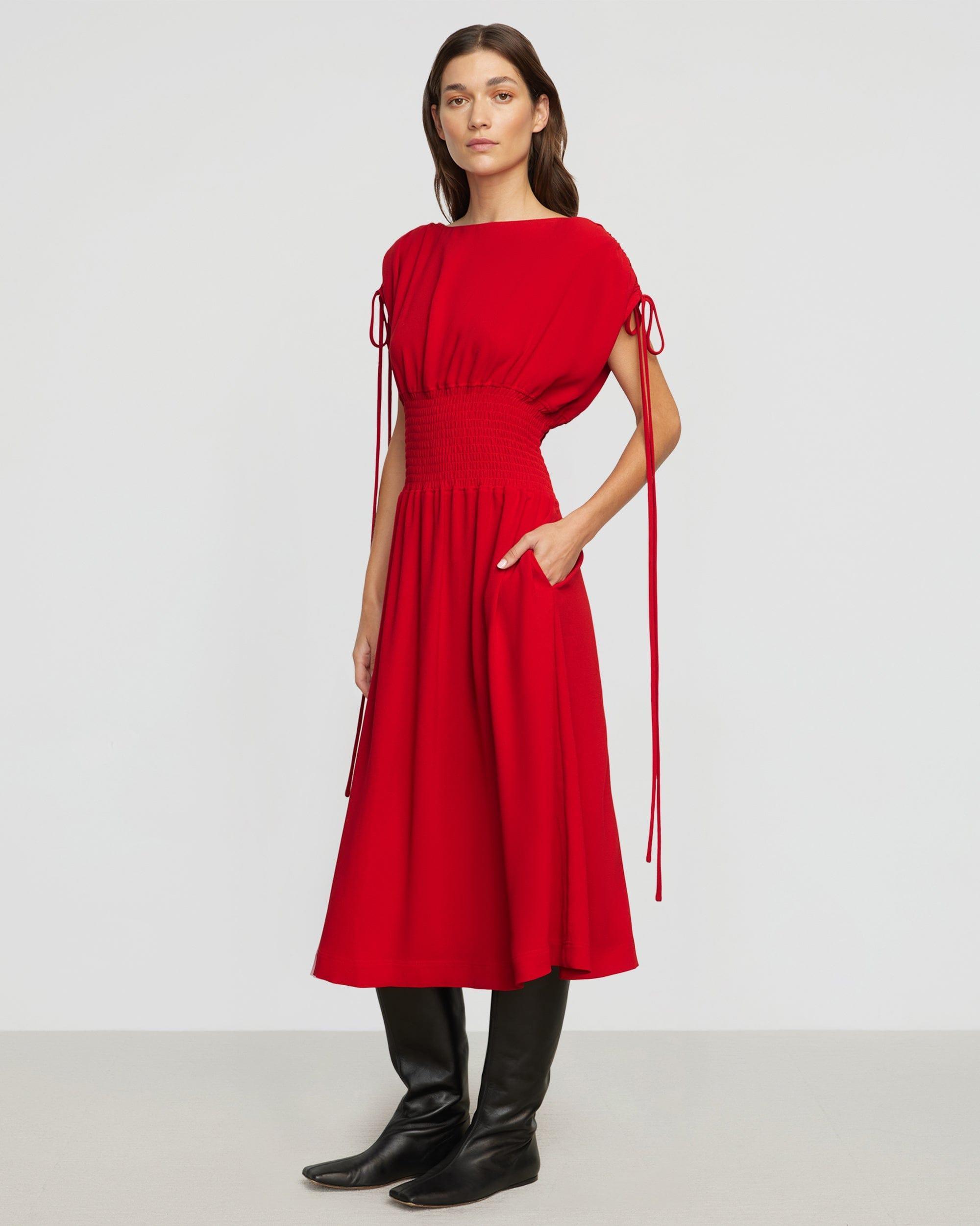 Ayumi Gathered-Shoulder Dress Product Image