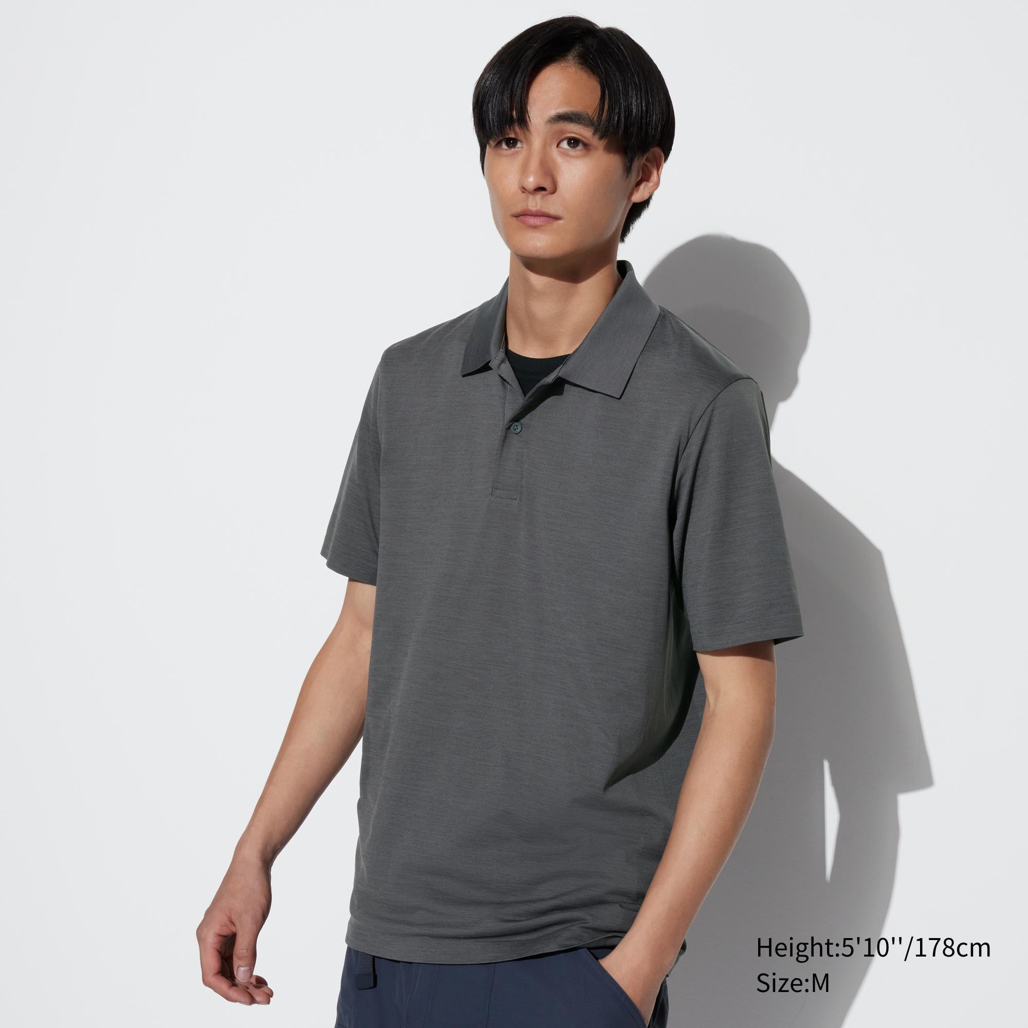 Mens Dry-Ex Short-Sleeve Polo Shirt Gray Large UNIQLO US Product Image