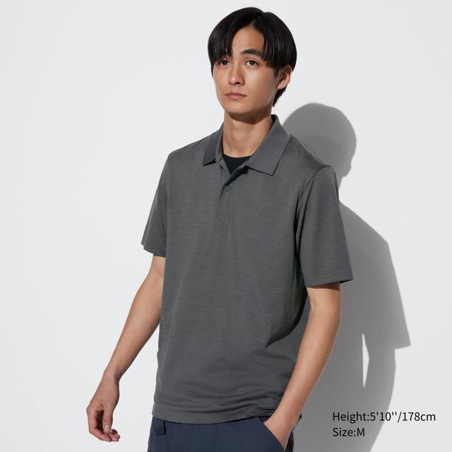 Mens Dry-Ex Short-Sleeve Polo Shirt Gray XL UNIQLO US Product Image