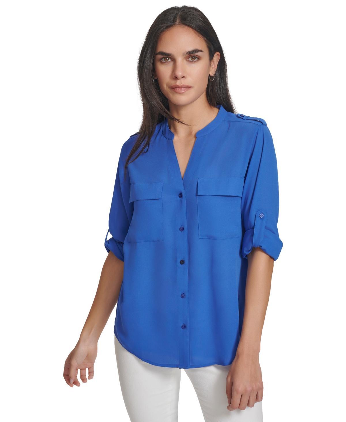 Women's Roll-Tab Sleeve Button Down Shirt Product Image