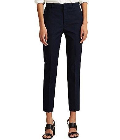 Lauren Ralph Lauren Stretch Cotton Blend Cropped Pants Product Image