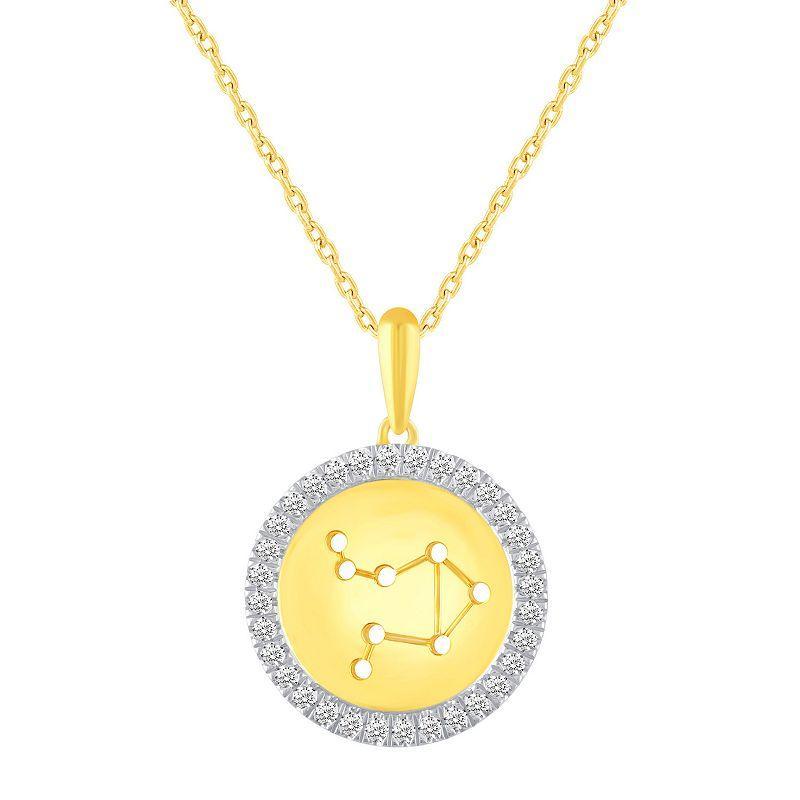 1/4 Carat T.W. Diamond Halo Zodiac Pendant Necklace, Womens Capricorn Product Image