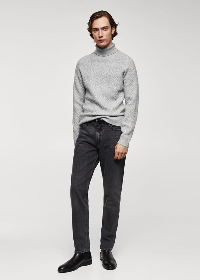 MANGO MAN - Twisted turtleneck sweater light heather greyMen Product Image