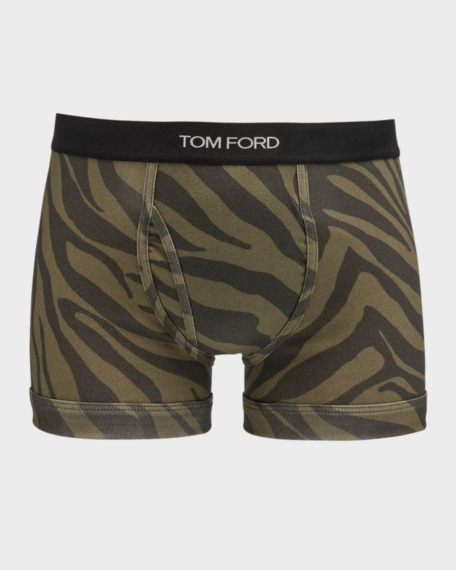 Men's Zebra-Print Stretch Boxer Briefs Product Image