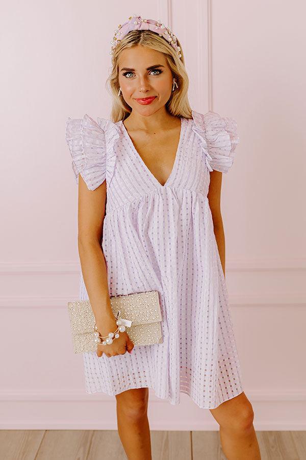 Spring It On Gingham Babydoll Romper In Lavender Product Image