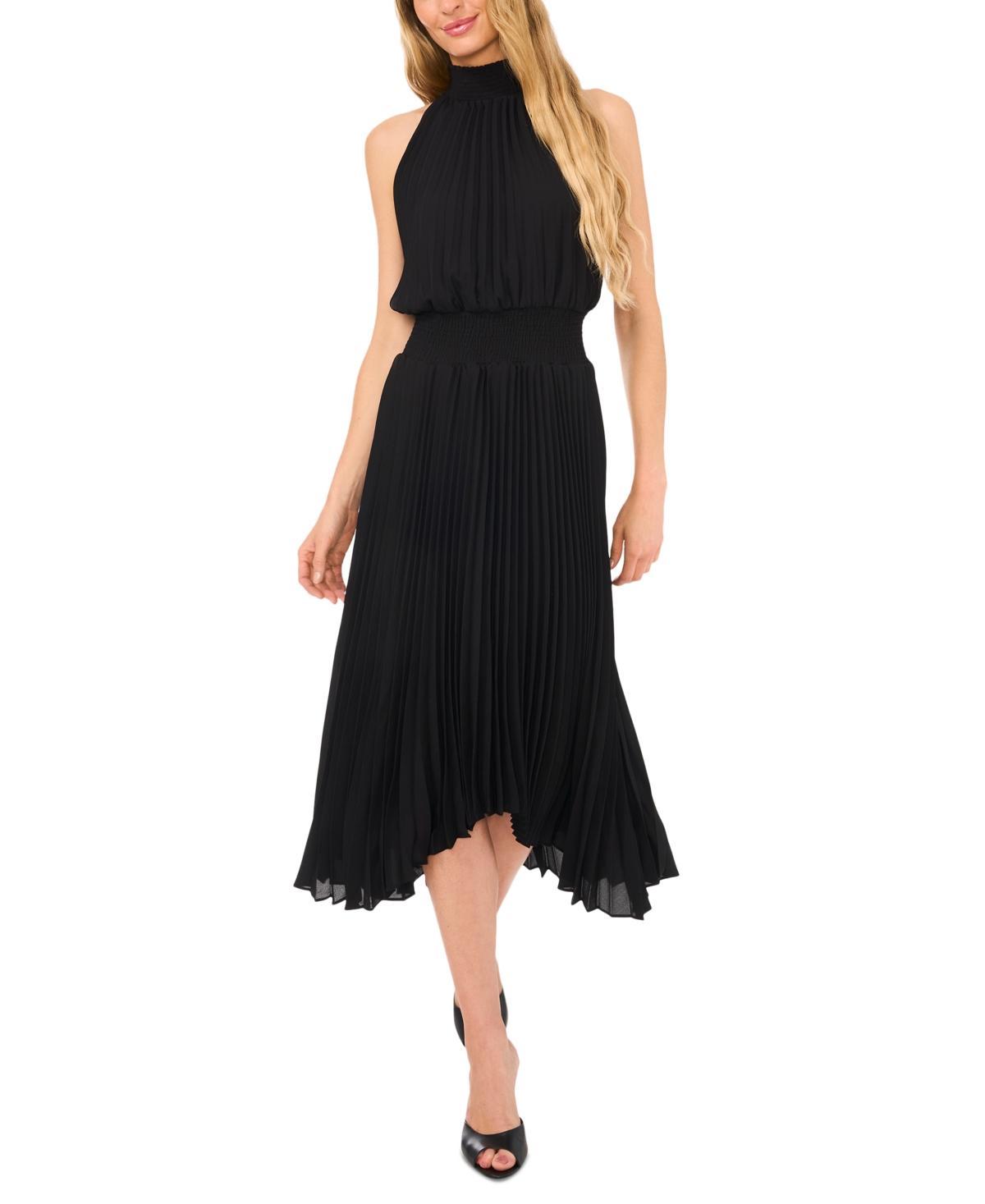 CeCe Womens Pleated Halter Midi Dress Product Image