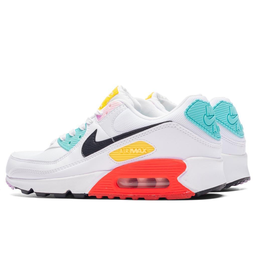 Women's Air Max 90 NN - White/Black/Pink Foam/Bright Crimson Female Product Image