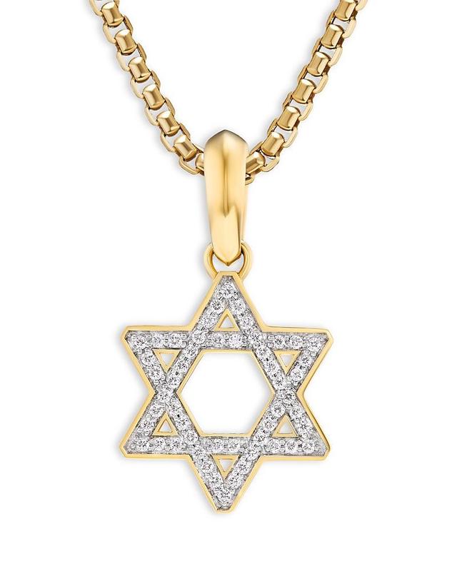 David Yurman Mens Star of David Pendant in 18K Yellow Gold with Diamonds, 0.28 ct. t. w. Product Image