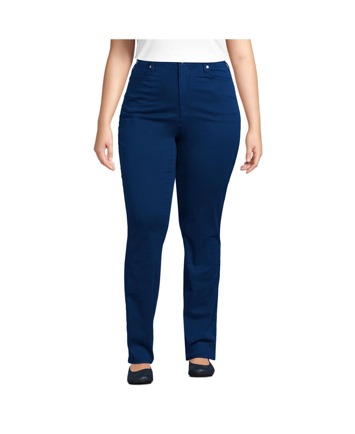 Plus Size Lands End 5-Pocket Chino Slim-Leg Pants, Womens Product Image