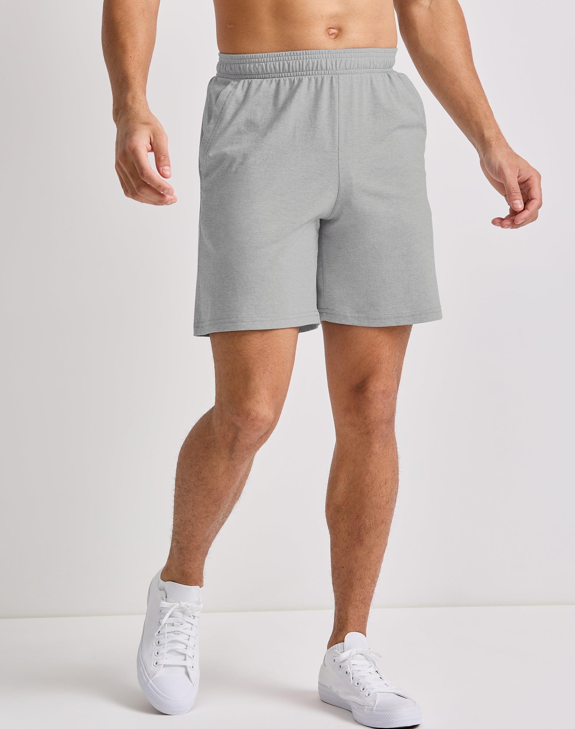 Mens Hanes Tri-blend Jersey Shorts Athletic Navy Grey Product Image