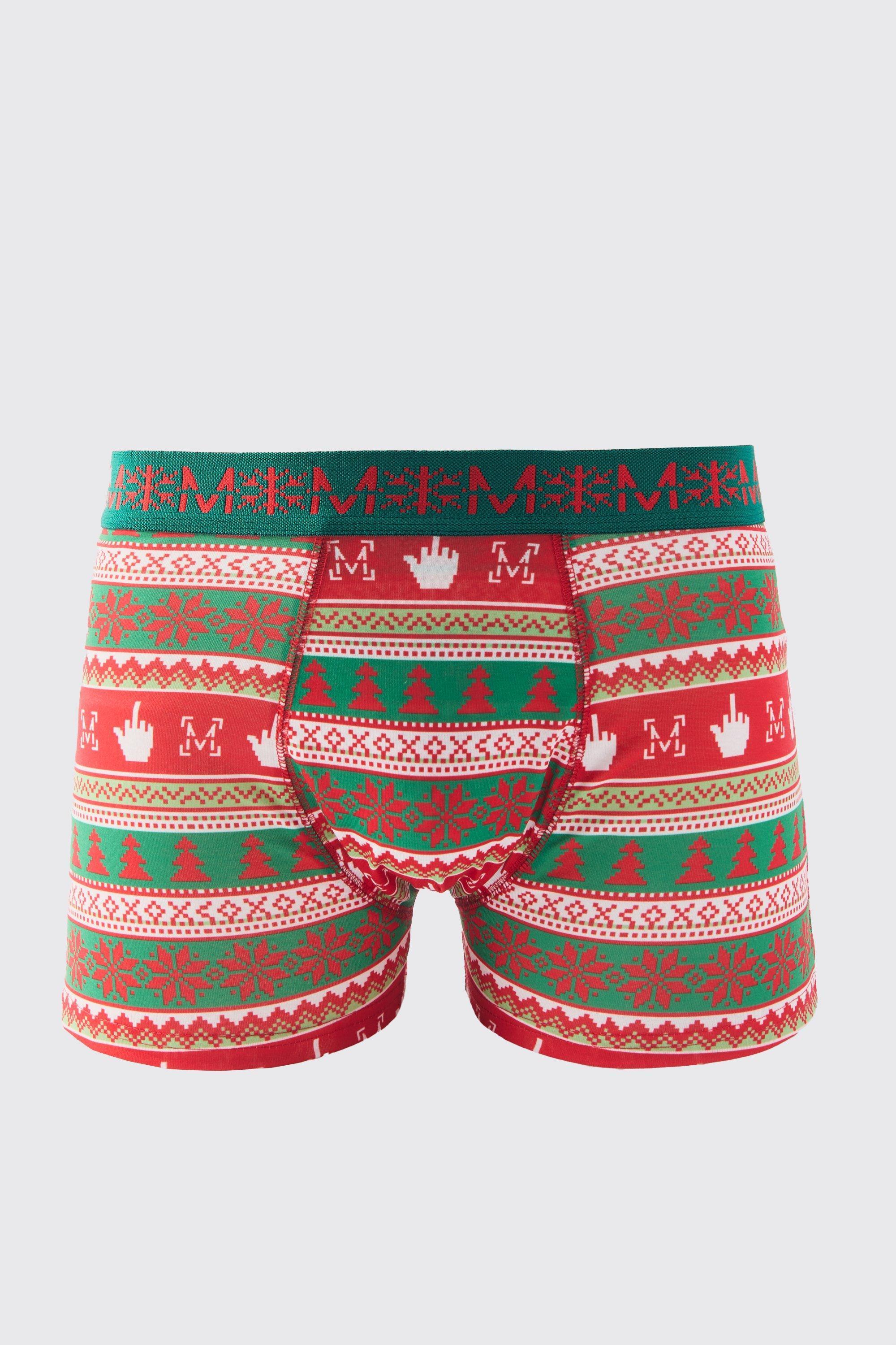 Man Christmas Boxers | boohooMAN USA Product Image