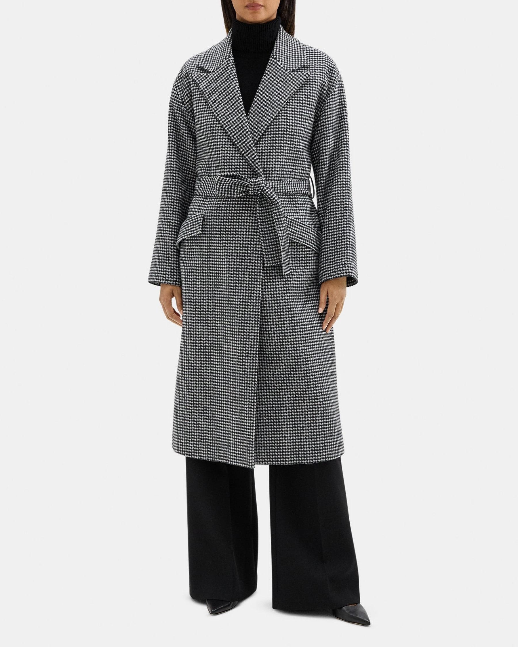 Robe Coat in Plaid Wool-Blend Product Image