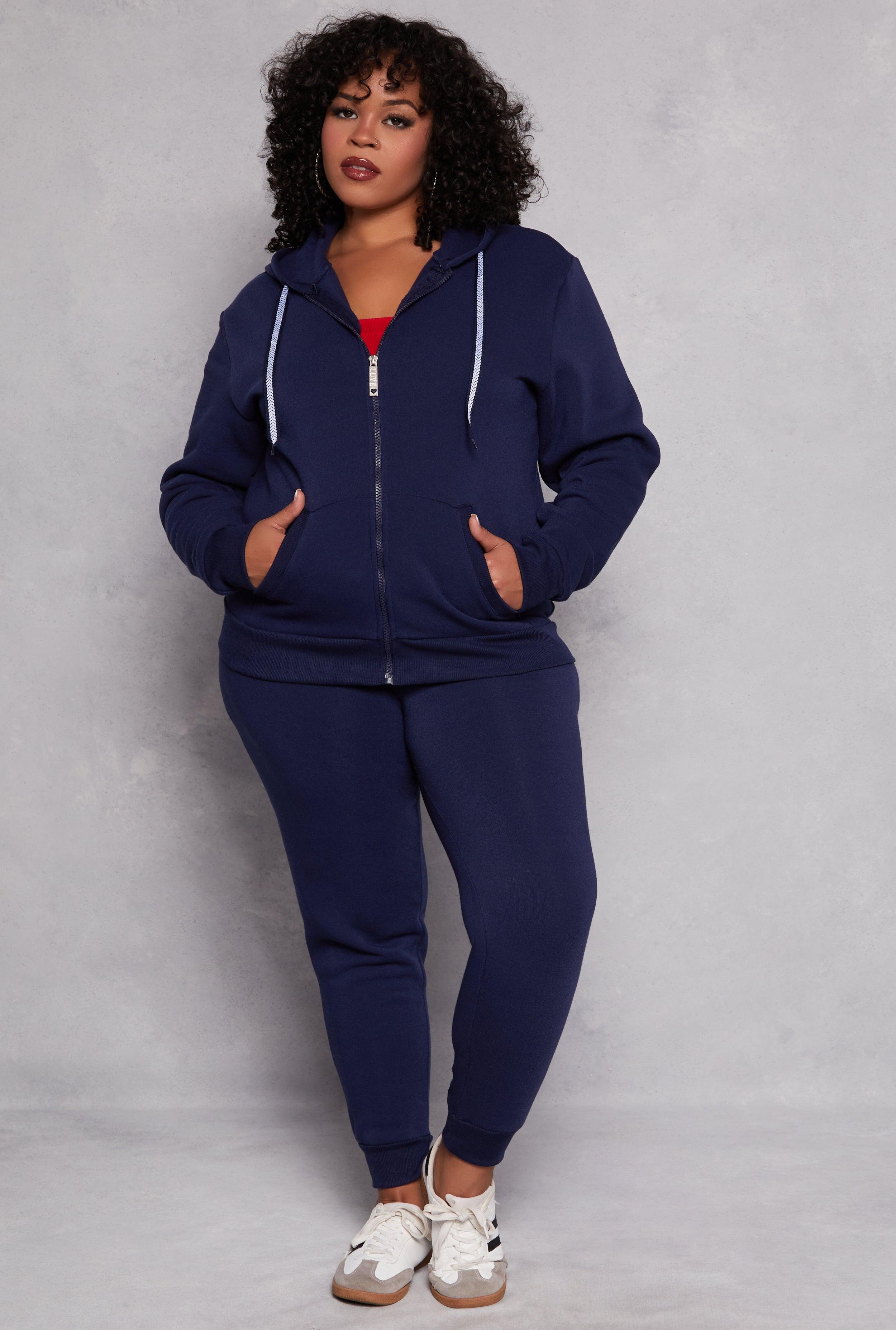 Womens Plus Size Fleece High Waist Joggers Product Image