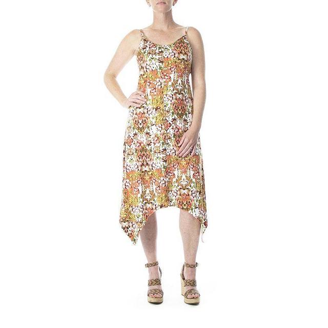 Womens Nina Leonard Print Shark-Bite Hem Midi Dress Product Image