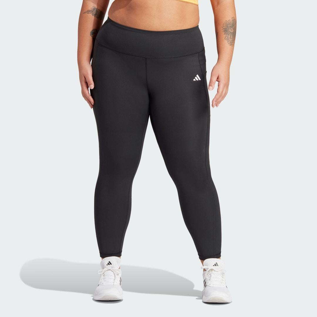 adidas Optime Full-Length Leggings (Plus Size) Black 4X Womens Product Image