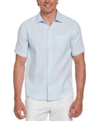 Men's Dobby Short Sleeve Button-Front Striped Shirt Product Image